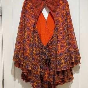 Free people Gabi mini dress flowy hippie dress size M